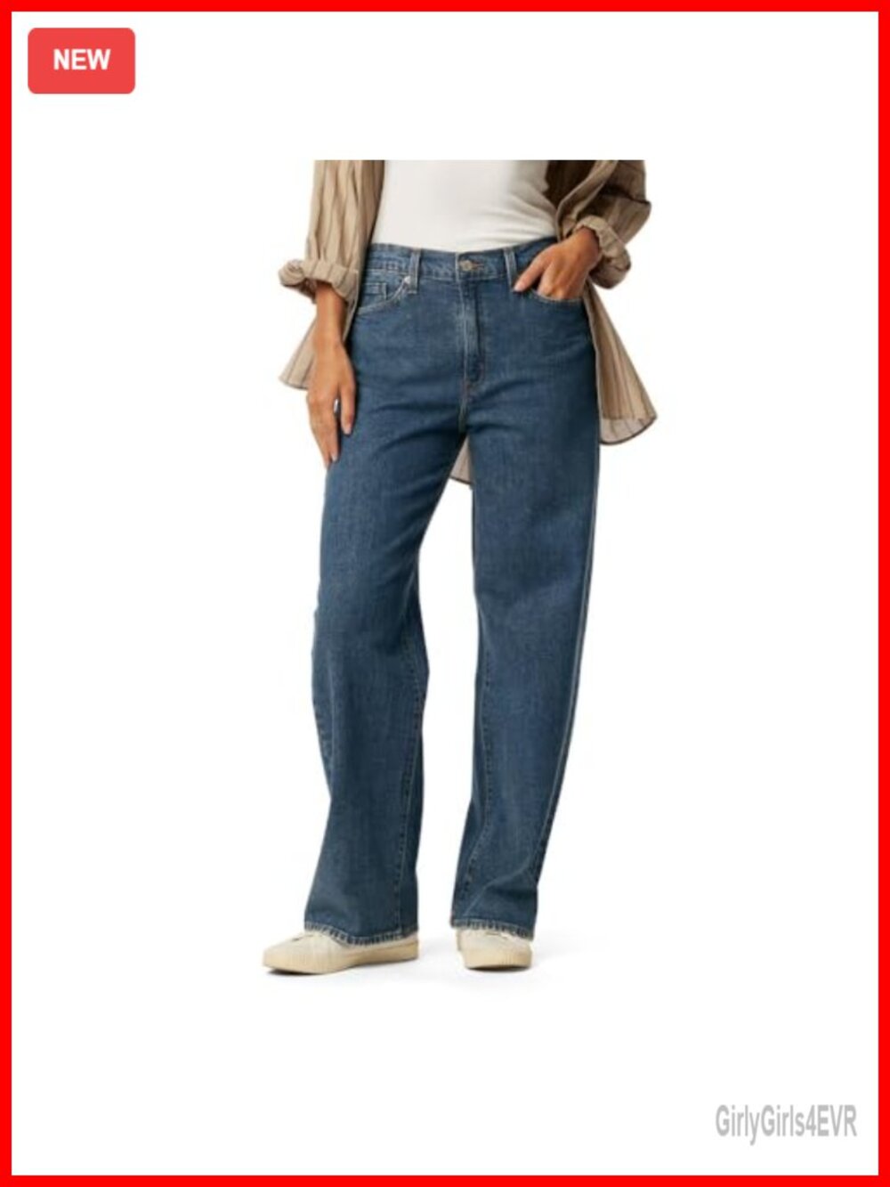 Mid Rise Heritage Original Wide Leg Jeans Curvy Plus Size Stretch Denim